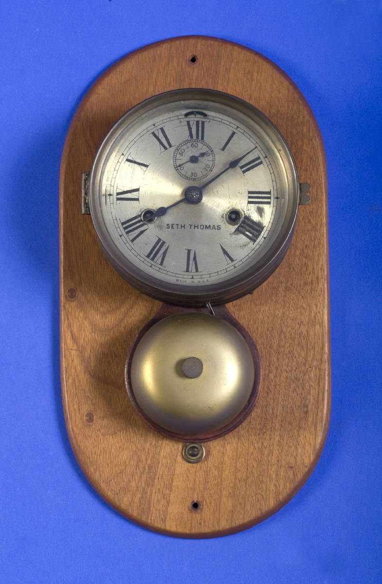 Appraisal: SETH THOMAS BRASS SHIP'S BELL CLOCK FROM THE YACHT quot