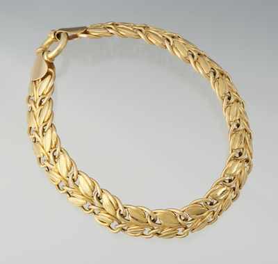 Appraisal: A Ladies' k Gold Bracelet k yellow gold bracelet with