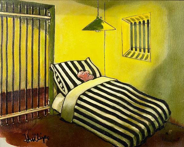 Appraisal: A Irving Phillips painting entitled Prison D cor s oil