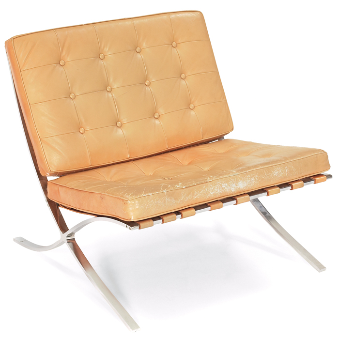 Appraisal: Style of Mies van der Rohe Barcelona chair maker unknown