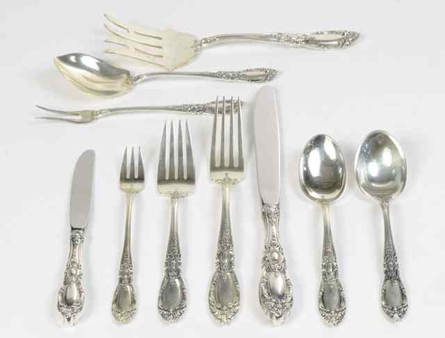 Appraisal: PIECE TOWLE STERLING FLATWARE SET plus storage chest Flatware in