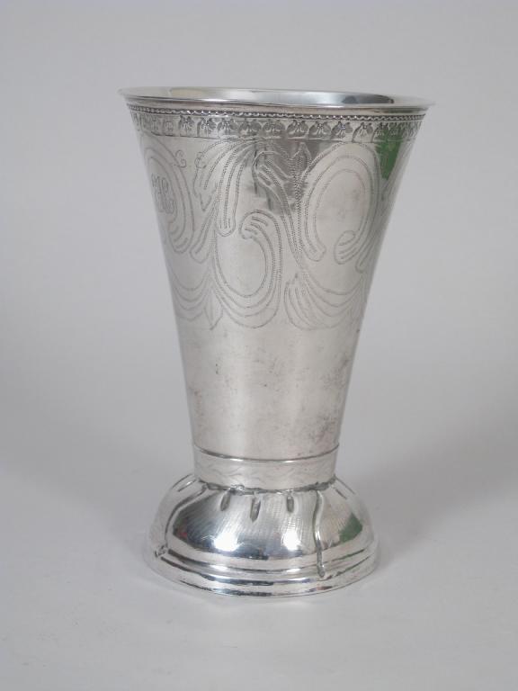 Appraisal: A large th Century Swedish Beaker with flared rim engraved