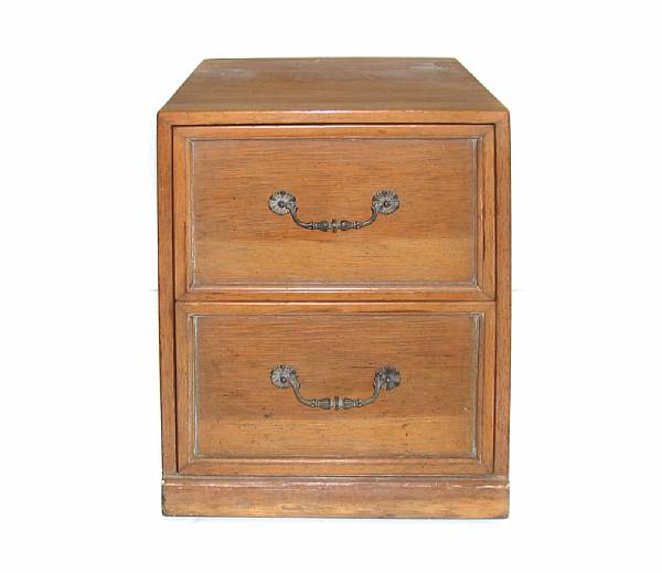 Appraisal: A two drawer fruitwood file cabinet height in width in