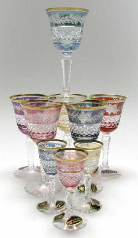 Appraisal: Golden Crown Western Germany stemware all in colors cut to