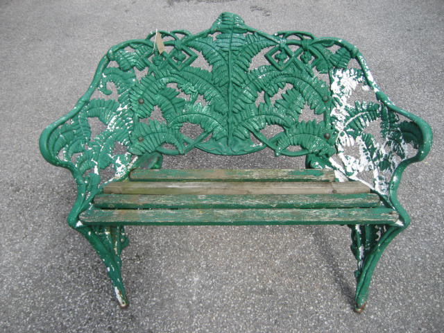 Appraisal: A SMALL CAST IRON GARDEN SEAT of Fern and Blackberry