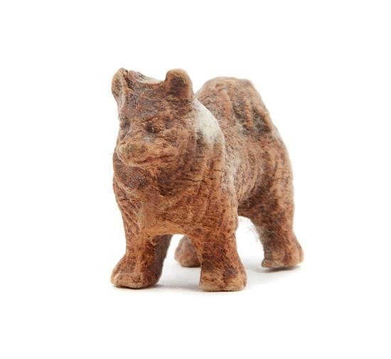 Appraisal: A Small Wooden Pomeranian Figure Width inch A Small Wooden