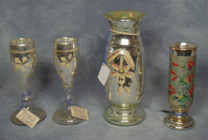 Appraisal: mercury glass vases tallest Estimate -