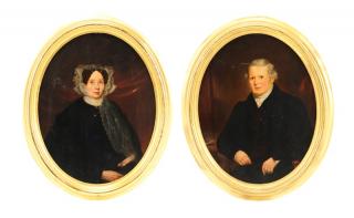 Appraisal: American School Pair th C Portrait Paintings American School th