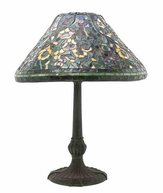 Appraisal: An American Leaded Glass Shade after Tiffany Studios of conical