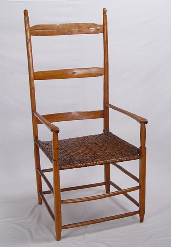 Appraisal: WEST VIRGINIAN COUNTRY LADDERBACK CHAIR Measures '' high x ''