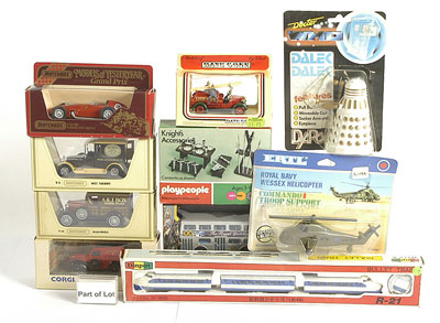 Appraisal: Assorted diecast including Dr Who Guns and Vehicles - lot