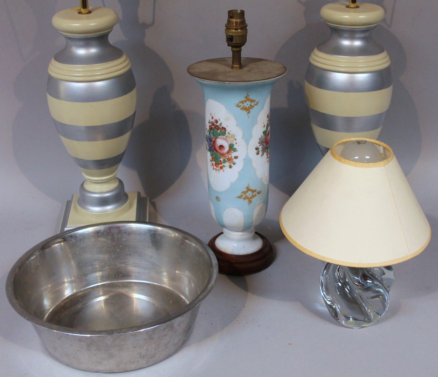 Appraisal: Various table lamps comprising a late thC early thC Continental