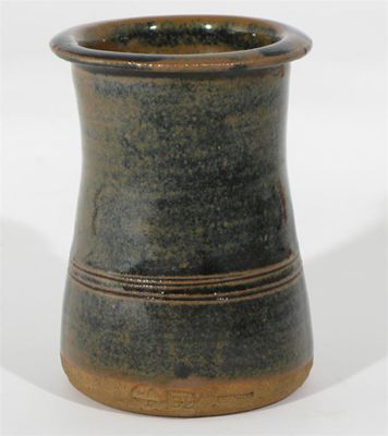 Appraisal: A Leach Pottery stoneware vase by Bernard Leach cylindrical form