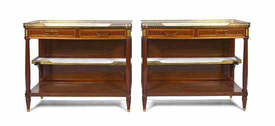 Appraisal: A Pair of Louis XVI Style Mahogany Gilt Metal Mounted