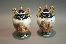 Appraisal: A pair of Royal Vienna vases 'Zeus Juno' and 'Liebes