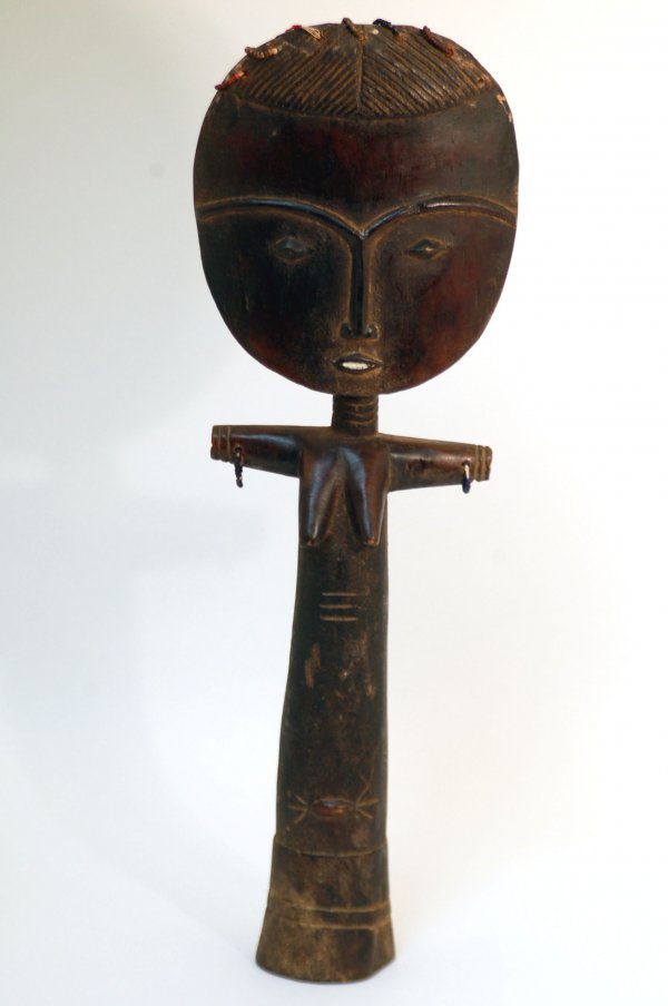 Appraisal: Ashanti Akuaba doll of dark finished wood having typical stylized