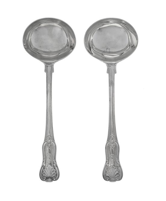 Appraisal: Sale Lot Two George III Silver Sauce Ladles Paul Storr