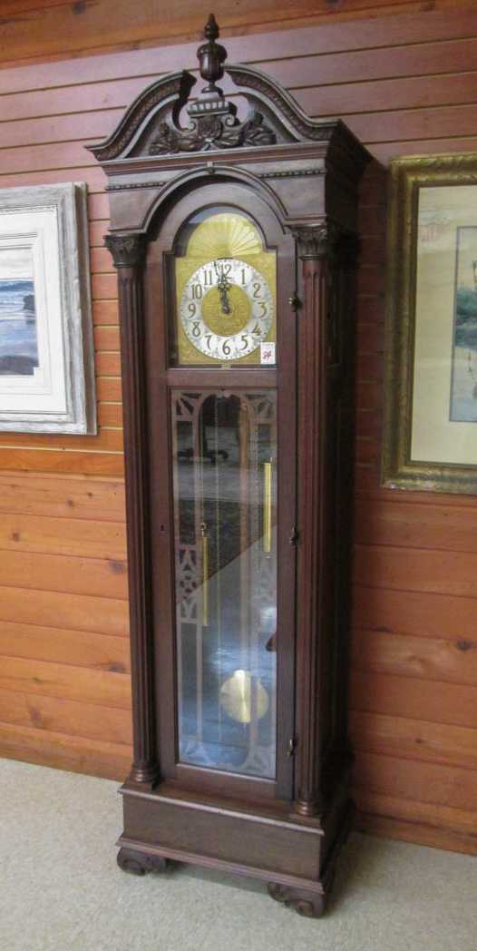 Appraisal: A MAHOGANY TALL CASE FLOOR CLOCK Forestville Clock Co Canada