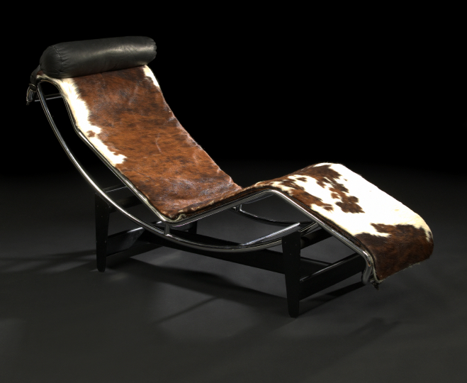 Appraisal: International Modern Pony-Skin Chromed and Painted Steel Le Corbusier LC