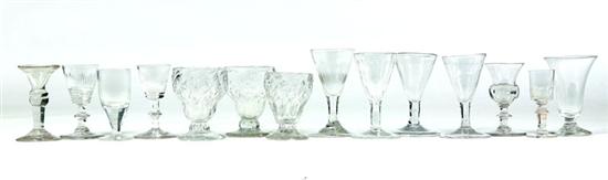 Appraisal: FOURTEEN WINE GLASSES American or English th century clear blown