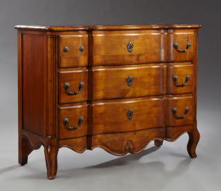 Appraisal: Louis XV Style Mahogany Commode th c the serp Louis