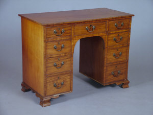 Appraisal: A George III style mahogany kneehole desk late th century