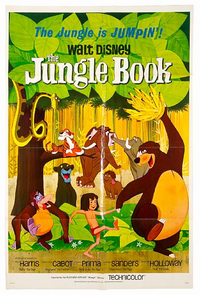 Appraisal: The Jungle Book Walt Disney Productions one-sheet condition B folded