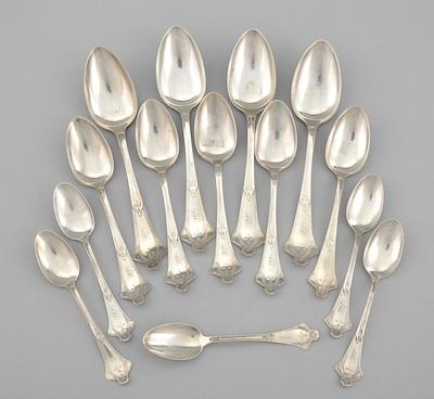 Appraisal: A Set of Various Coin Silver Soup Spoons by T