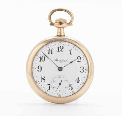 Appraisal: A Rockford Jewel Open Face Pocket Watch Gold-filled open face