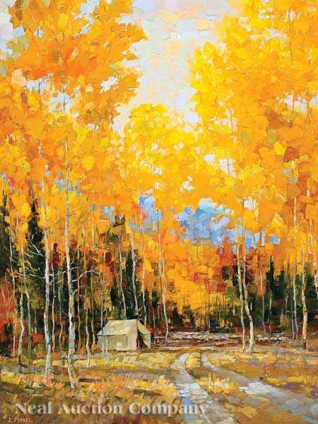 Appraisal: Robert C Moore American b Autumn Landscape oil on canvas