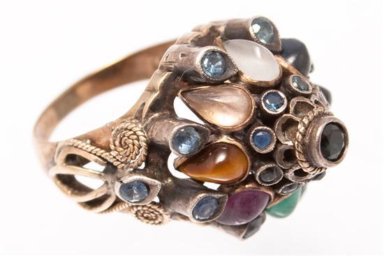 Appraisal: Victorian K yellow gold and gemstone princess ring size