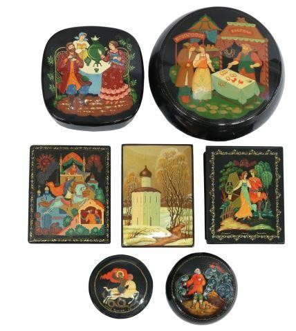 Appraisal: lot of Russian lacquered table boxes some marked underfoot Made