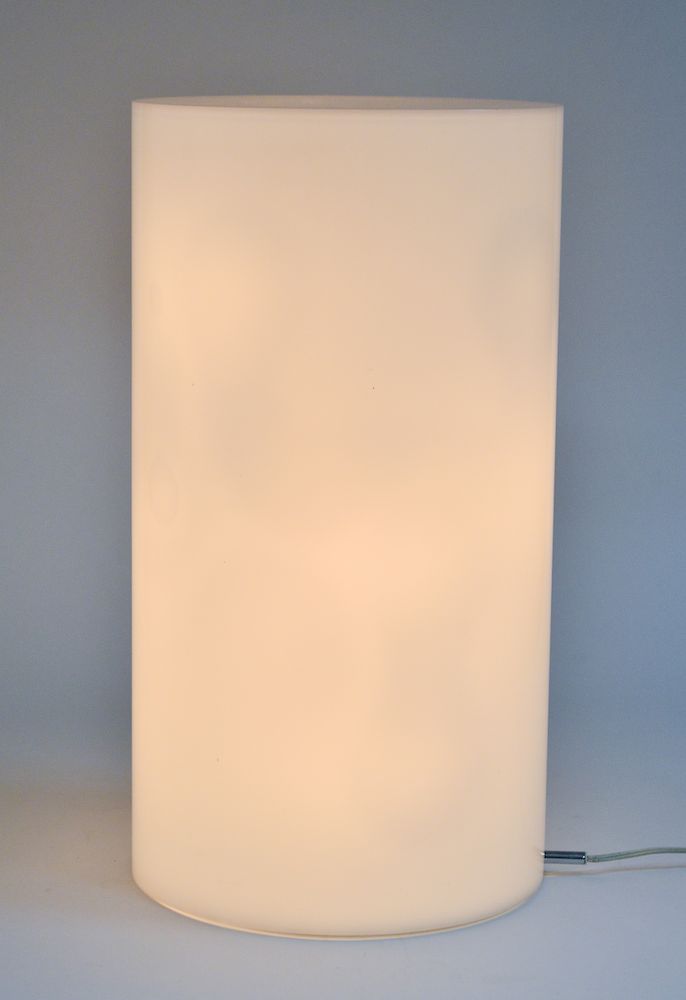 Appraisal: Paul Mayen Acrylic White Cylinder Table Lamp Paul Mayen cylinder