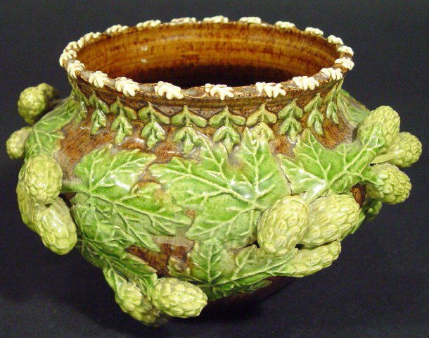 Appraisal: Rye Pottery bowl relief moulded with hops and leaves onto