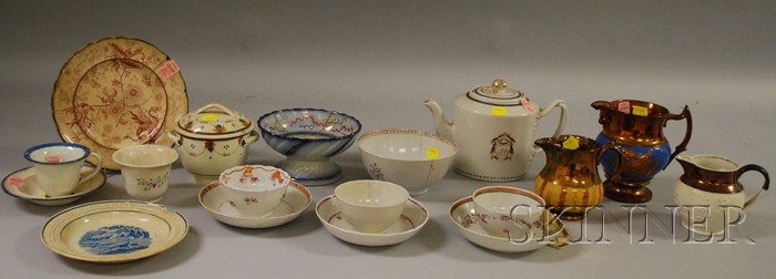 Appraisal: Seventeen Assorted th Century Ceramic Items including Chinese export porcelain