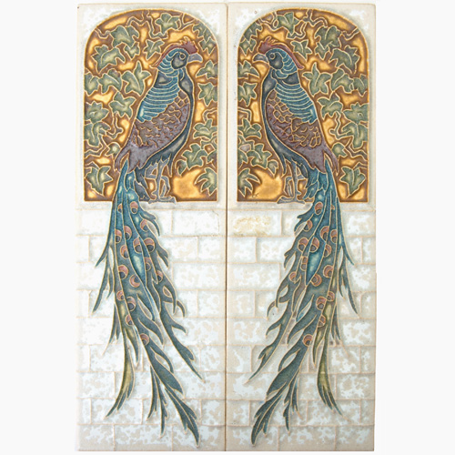 Appraisal: DE PORCELEYNE FLES Pair of vertical plaques decorated in cuenca