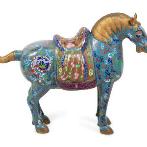 Appraisal: A Large Chinese Cloisonn Enamel Figure of a Horse MODERN