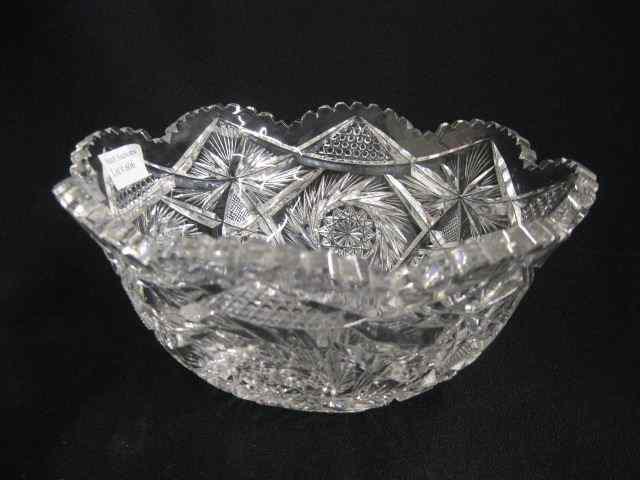 Appraisal: Brilliant Period Cut Glass Bowl pinwheel hobstar cane ray cut