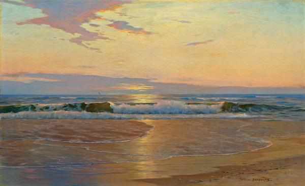 Appraisal: WARREN SHEPPARD American - Sunrise Along the Coast oil on