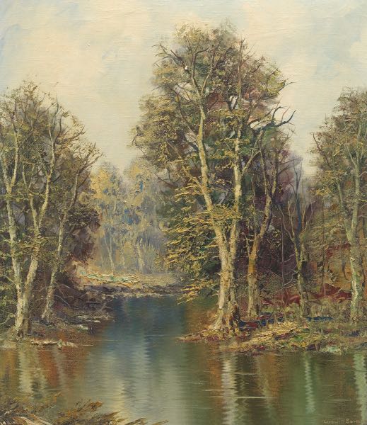 Appraisal: LUDWIG SOHLER GERMAN - x Landscape with trees on the