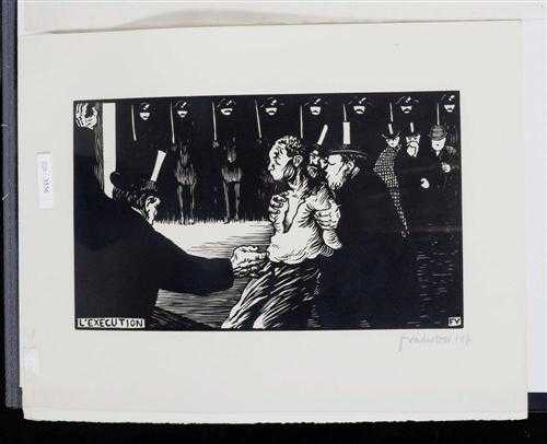 Appraisal: VALLOTTON FELIX L'ex cution Wood cut Signed and numbered lower