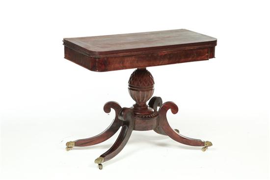 Appraisal: CLASSICAL CARD TABLE American nd quarter- th century mahogany with