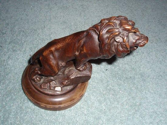 Appraisal: A 'Peugeot Lion' mascot by M Marx s bronze indistinct