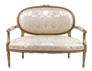 Appraisal: A Louis XVI Style Giltwood Canape Height x width x