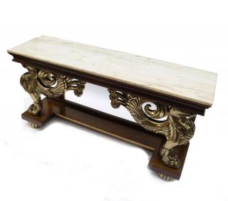 Appraisal: Empire Style Console Table Empire style console table with two