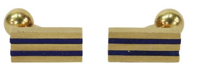 Appraisal: pair Gent's kt yellow gold cufflinks Tiffany Company with channel