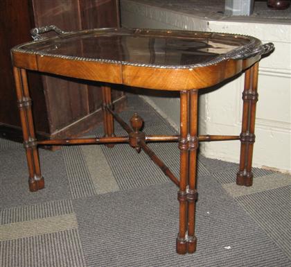 Appraisal: English Sheffield plate tray on stand th century and later