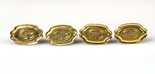 Appraisal: Matched set of k yellow gold earrings and cufflinks Matched