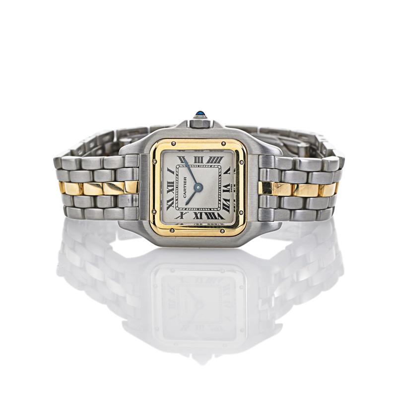 Appraisal: CARTIER SANTOS LADIES TWO-TONE QUARTZ WRISTWATCH Steel and k yg