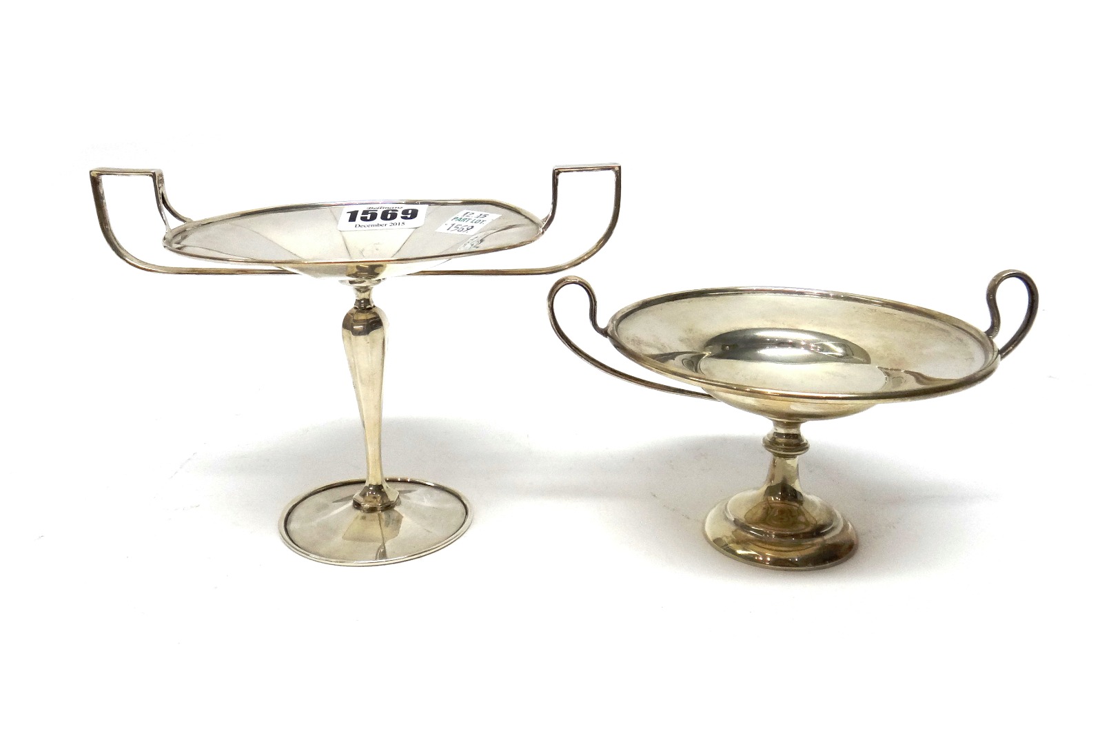 Appraisal: A silver twin handled bonbon tazza with a tapering octagonal